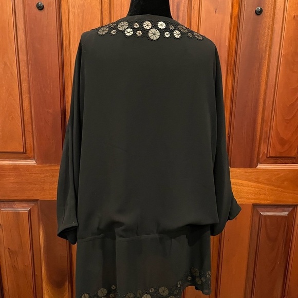 Coldwater Creek Beaded Black Coin Toss Top Blouse 2X 20-22 orig. $89.95 NWOT - Picture 2 of 9